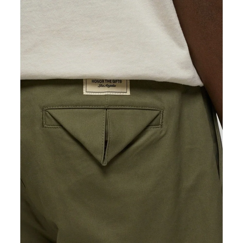Honor The Gift Men's Workwear Pants Size 32 Olive Green Wide Leg Embroidered NWT